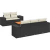 Image de vidaXL - 6-delige - Loungeset - met - kussens - poly - rattan - zwart