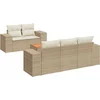 Image de vidaXL - 6-delige - Loungeset - met - kussens - poly - rattan - beige