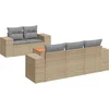 Image de vidaXL - 6-delige - Loungeset - met - kussens - poly - rattan - beige