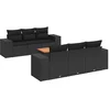 Image de vidaXL - 7-delige - Loungeset - met - kussens - poly - rattan - zwart
