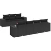 Image de vidaXL - 8-delige - Loungeset - met - kussens - poly - rattan - zwart