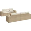 Image de vidaXL - 8-delige - Loungeset - met - kussens - poly - rattan - beige