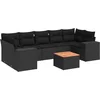 Image de vidaXL - 8-delige - Loungeset - met - kussens - poly - rattan - zwart