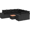 Image de vidaXL - 9-delige - Loungeset - met - kussens - poly - rattan - zwart