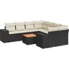 Image de vidaXL - 9-delige - Loungeset - met - kussens - poly - rattan - zwart