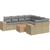 Image de vidaXL - 9-delige - Loungeset - met - kussens - poly - rattan - beige
