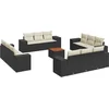 Image de vidaXL - 13-delige - Loungeset - met - kussens - poly - rattan - zwart