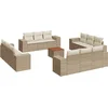 Image de vidaXL - 13-delige - Loungeset - met - kussens - poly - rattan - beige