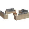 Image de vidaXL - 13-delige - Loungeset - met - kussens - poly - rattan - beige