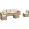 Image de vidaXL - 7-delige - Loungeset - met - kussens - poly - rattan - beige