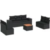 Image de vidaXL - 8-delige - Loungeset - met - kussens - poly - rattan - zwart