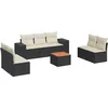 Image de vidaXL - 8-delige - Loungeset - met - kussens - poly - rattan - zwart