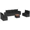 Image de vidaXL - 9-delige - Loungeset - met - kussens - poly - rattan - zwart