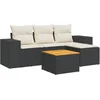 Image de vidaXL - 5-delige - Loungeset - met - kussens - poly - rattan - zwart