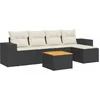 Image de vidaXL - 6-delige - Loungeset - met - kussens - poly - rattan - zwart