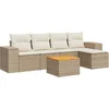 Image de vidaXL - 6-delige - Loungeset - met - kussens - poly - rattan - beige
