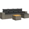 Image de vidaXL - 6-delige - Loungeset - met - kussens - poly - rattan - grijs