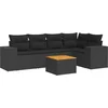 Image de vidaXL - 6-delige - Loungeset - met - kussens - poly - rattan - zwart