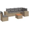 Image de vidaXL - 7-delige - Loungeset - met - kussens - poly - rattan - beige
