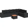 Image de vidaXL - 8-delige - Loungeset - met - kussens - poly - rattan - zwart