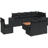 Image de vidaXL - 9-delige - Loungeset - met - kussens - poly - rattan - zwart
