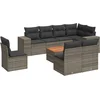 Image de vidaXL - 9-delige - Loungeset - met - kussens - poly - rattan - grijs