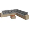 Image de vidaXL - 10-delige - Loungeset - met - kussens - poly - rattan - beige