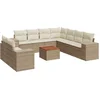 Image de vidaXL - 10-delige - Loungeset - met - kussens - poly - rattan - beige