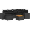 Image de vidaXL - 7-delige - Loungeset - met - kussens - poly - rattan - zwart