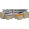 Image de vidaXL - 7-delige - Loungeset - met - kussens - poly - rattan - beige