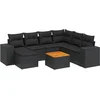 Image de vidaXL - 8-delige - Loungeset - met - kussens - poly - rattan - zwart