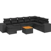 Image de vidaXL - 9-delige - Loungeset - met - kussens - poly - rattan - zwart