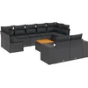 Image de vidaXL - 10-delige - Loungeset - met - kussens - poly - rattan - zwart