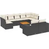 Image de vidaXL - 10-delige - Loungeset - met - kussens - poly - rattan - zwart