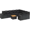 Image de vidaXL - 10-delige - Loungeset - met - kussens - poly - rattan - zwart