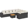 Image de vidaXL - 10-delige - Loungeset - met - kussens - poly - rattan - zwart