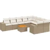 Image de vidaXL - 10-delige - Loungeset - met - kussens - poly - rattan - beige