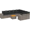 Image de vidaXL - 10-delige - Loungeset - met - kussens - poly - rattan - grijs