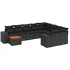 Image de vidaXL - 10-delige - Loungeset - met - kussens - poly - rattan - zwart