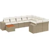 Image de vidaXL - 10-delige - Loungeset - met - kussens - poly - rattan - beige