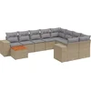 Image de vidaXL - 10-delige - Loungeset - met - kussens - poly - rattan - beige
