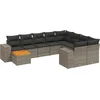 Image de vidaXL - 10-delige - Loungeset - met - kussens - poly - rattan - grijs