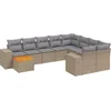 Image de vidaXL - 11-delige - Tuinset - met - kussens - poly - rattan - beige