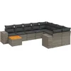 Image de vidaXL - 11-delige - Loungeset - met - kussens - poly - rattan - grijs