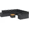 Image de vidaXL - 11-delige - Loungeset - met - kussens - poly - rattan - zwart