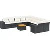 Image de vidaXL - 11-delige - Loungeset - met - kussens - poly - rattan - zwart