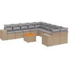 Image de vidaXL - 11-delige - Tuinset - met - kussens - poly - rattan - beige