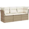 Image de vidaXL - 3-delige - Loungeset - met - kussens - poly - rattan - beige