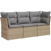 Image de vidaXL - 3-delige - Loungeset - met - kussens - poly - rattan - beige