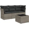 Image de vidaXL - 4-delige - Loungeset - met - kussens - poly - rattan - grijs